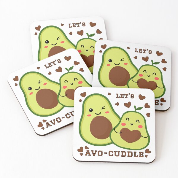 Item preview, Lets Avo-Cuddle Cute Kawaii Avocados Cartoon Avocuddle  designed and sold by wejollydigitals.