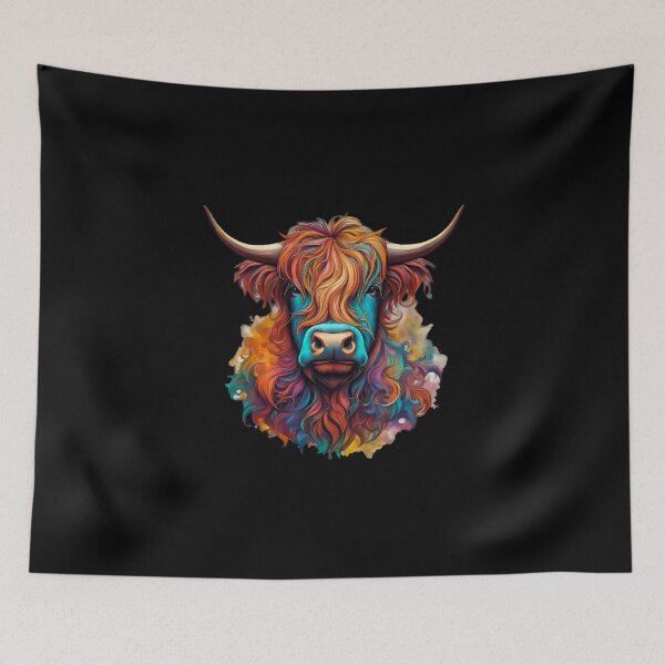 Item preview, Colourful Highland Cow  designed and sold by Zenvo.