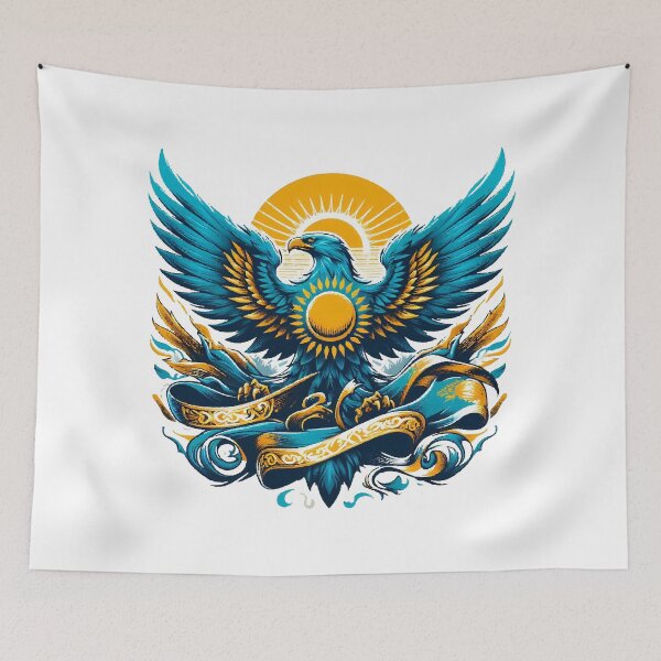 Item preview, Kazakhstan eagle coat of arms flag dynamic gift designed and sold by Pineapple-Tree.