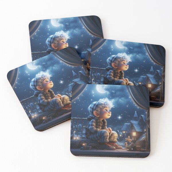 Item preview, Cute good night gnome looks out into the wonderful night designed and sold by Bettina  Kienitz.