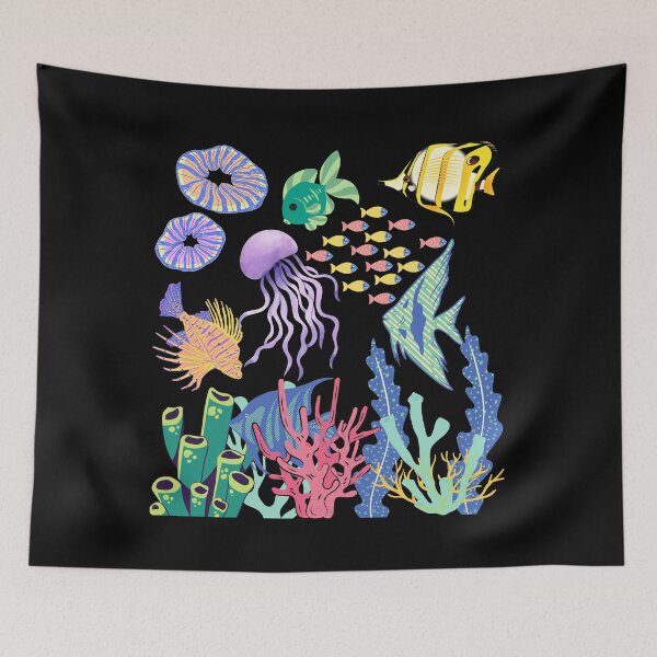 Item preview, Underwater Oasis - Vibrant Ocean with Plants and Fish designed and sold by ScoobyN.
