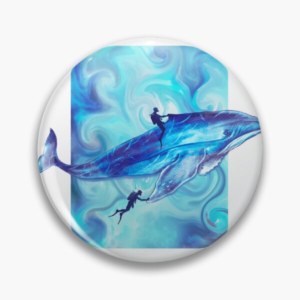 Item preview, The blue whale is swimming with divers designed and sold by drawlinershop.