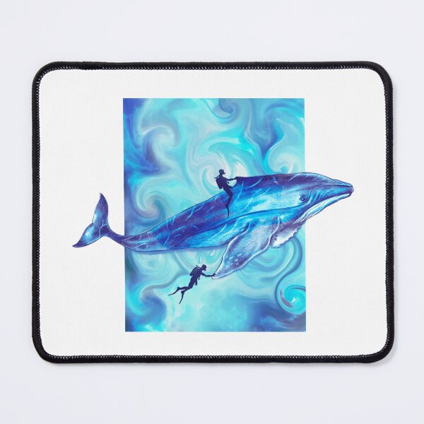 Item preview, The blue whale is swimming with divers designed and sold by drawlinershop.