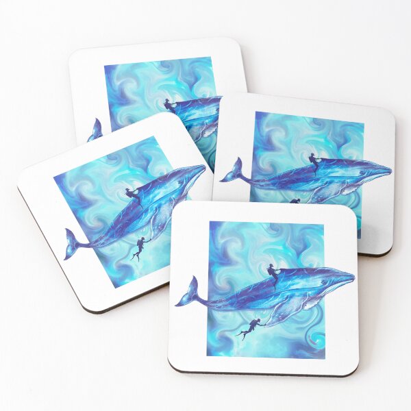 Item preview, The blue whale is swimming with divers designed and sold by drawlinershop.