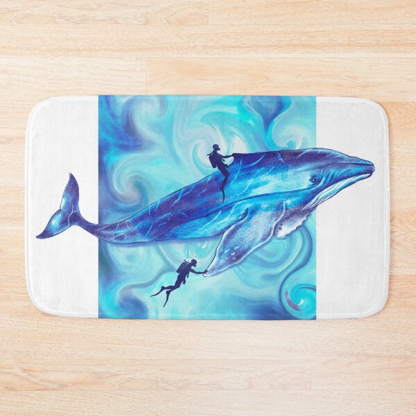Item preview, The blue whale is swimming with divers designed and sold by drawlinershop.