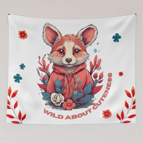 Item preview, Wild about Cuteness Quote Fox Character designed and sold by Frogs All Mighty  & Friends.