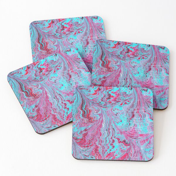 Item preview, marbling art red tulip drawing pattern designed and sold by melektesla.