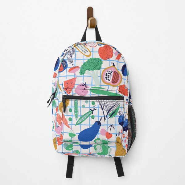 Item preview, EAT MORE PLANTS RETRO SCANDINAVIAN FRUIT AND VEG PATTERN designed and sold by THE PRINTED SQUARE STUDIO.