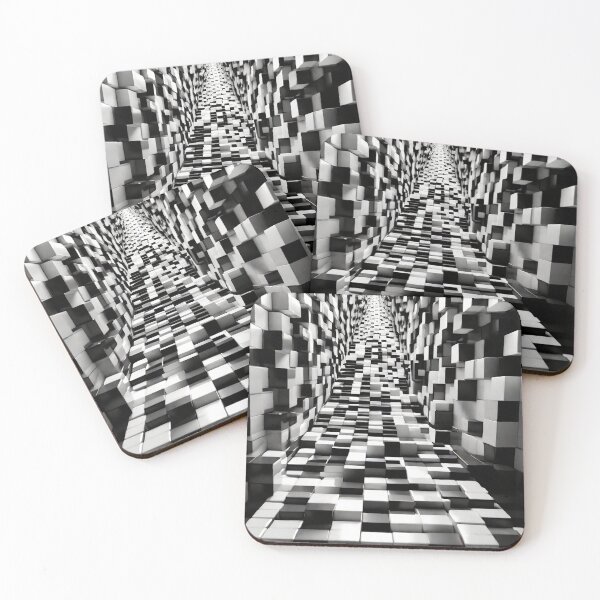 Item preview, 3d cubes composition way to infinity black and white retro urban style designed and sold by Carlos Gudino.