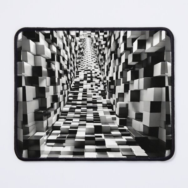 Item preview, 3d cubes composition way to infinity black and white retro urban style designed and sold by Carlos Gudino.
