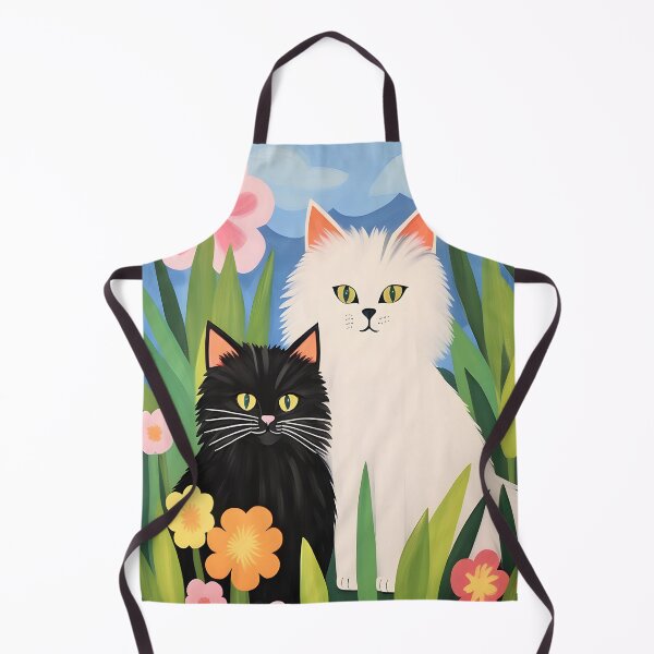Item preview, Folk Art Cat Blossoms | Whimsical Kitty Art | Vibrant Cottagecore Decor | Naïve Wall Painting | Charming Country Touch designed and sold by iooii.