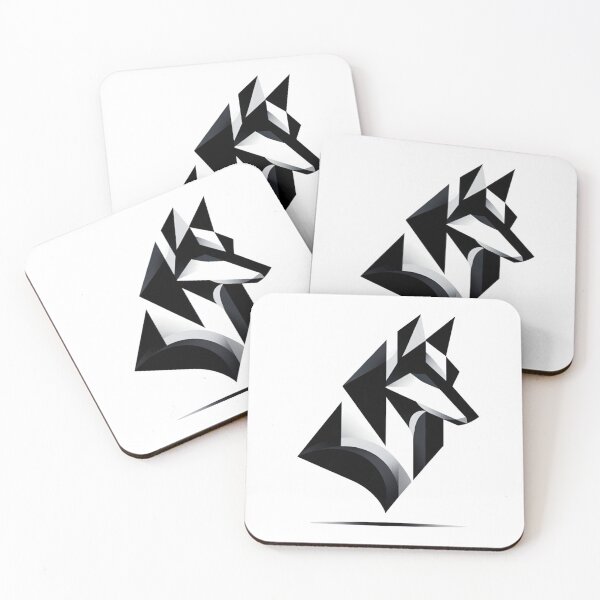 Item preview, Wolf Geometric Elegance: Abstract Monochrome Wolf Animal Silhouette designed and sold by MarvelloDesign.