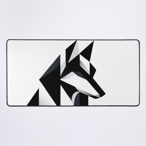Item preview, Wolf Geometric Elegance: Abstract Monochrome Wolf Animal Silhouette designed and sold by MarvelloDesign.