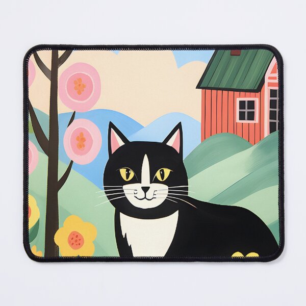 Item preview, Cat Folk Art | Lively Cat Illustration | Warm Indoor Setting | Delightful and Cozy Scene | Whimsically Adorable Design | Vibrant Details designed and sold by iooii.