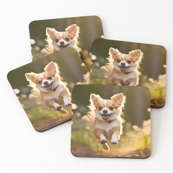 Item preview, Cute chihuahua dog breed running in nature photography designed and sold by NBSStore.