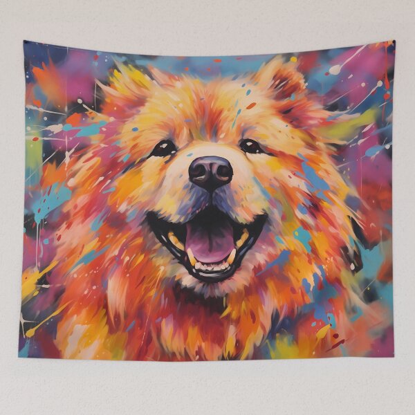 Item preview, Cute chow chow dog breed colorful abstract painting artwork designed and sold by NBSStore.