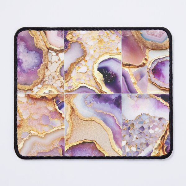 Item preview, amethyst geode purple colors minerals gemstones elegant stones gold pattern designed and sold by Anna Sacha.