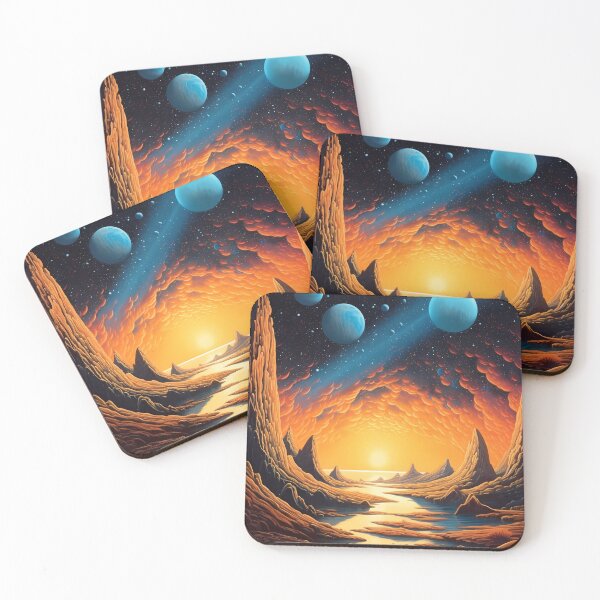 Item preview, Mystical River Flowing Through Alien Terrains - Celestial Wonders and Vibrant Hues. designed and sold by GiveMeMood.