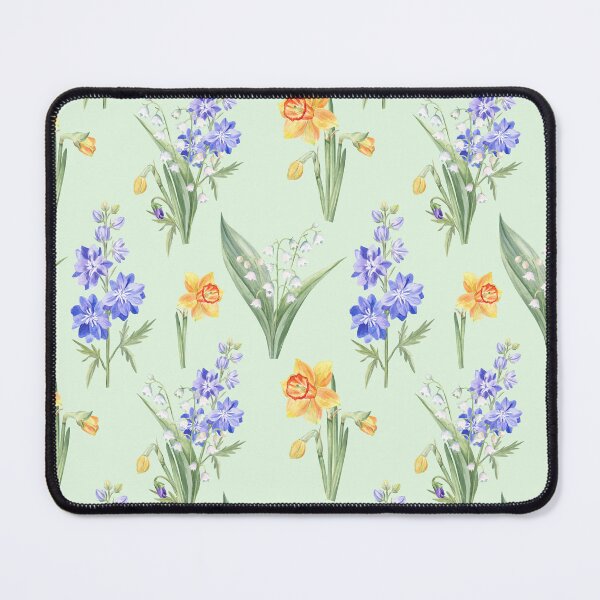 Item preview, Spring Flowers Pattern on Light Green designed and sold by Flowersforbear.