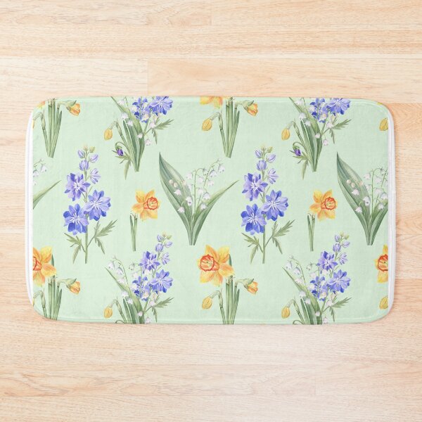 Item preview, Spring Flowers Pattern on Light Green designed and sold by Flowersforbear.