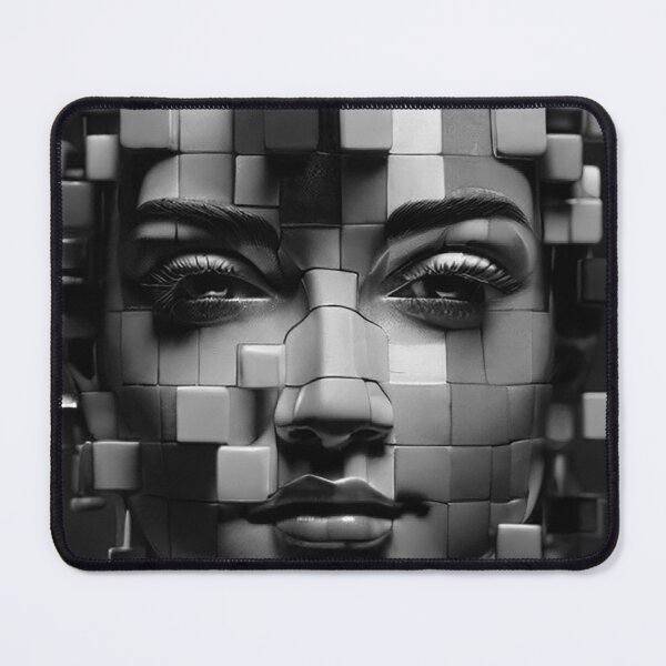 Item preview, 3d female face made with cubes black and white street style designed and sold by Carlos Gudino.