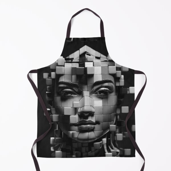 Item preview, 3d female face made with cubes black and white street style designed and sold by Carlos Gudino.