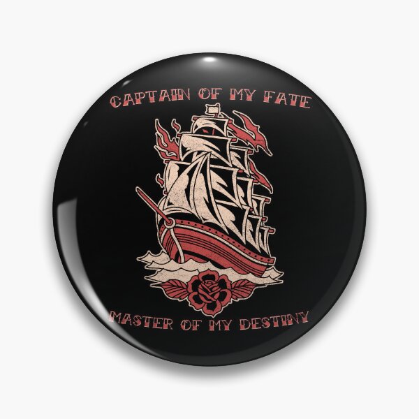 Item preview, Captain of My Fate, Old School Nautical Sailing Ship Tattoo designed and sold by Proverbial Wisdom Design.