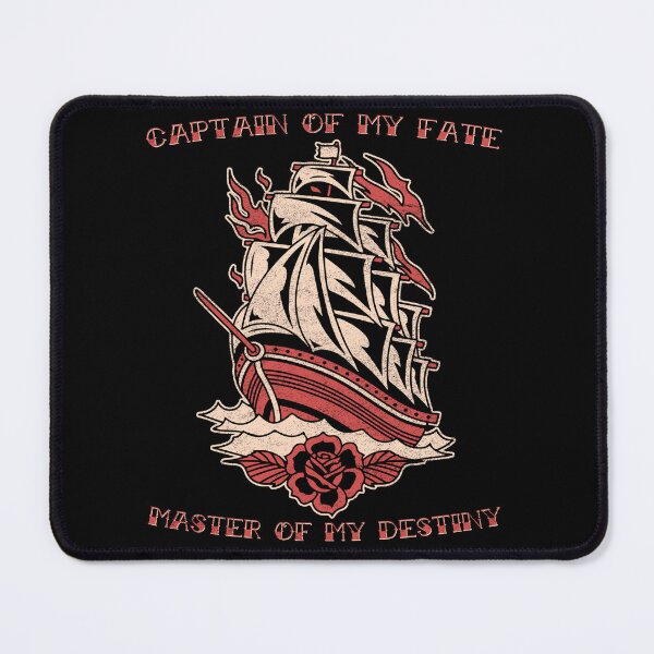 Item preview, Captain of My Fate, Old School Nautical Sailing Ship Tattoo designed and sold by Proverbial Wisdom Design.