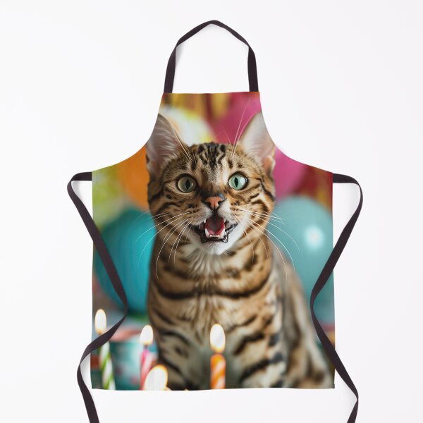 Item preview, Bengal Cat Surprised by Birthday Cake - Birthday Card designed and sold by OddCorro.