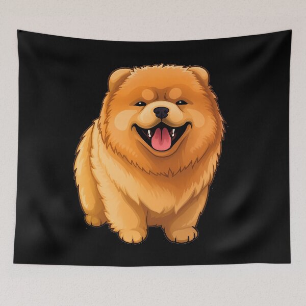 Item preview, Cute chow chow fluffy large dog breed head illustration designed and sold by NBSStore.