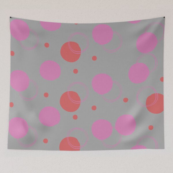 Item preview, Pink circle pattern on gray background designed and sold by Mini-Anni.
