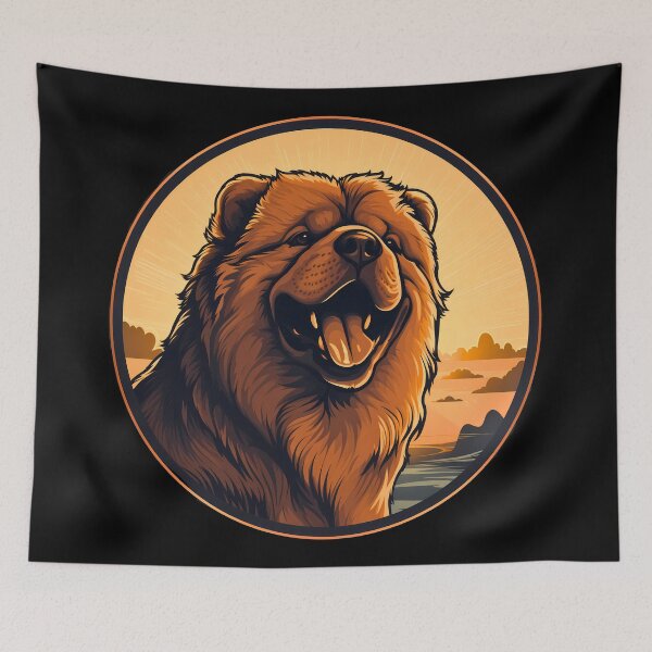 Item preview, Cute chow chow fluffy large dog breed illustration designed and sold by NBSStore.