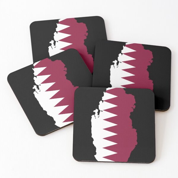 Item preview, Flag Map of Qatar designed and sold by feether-store.