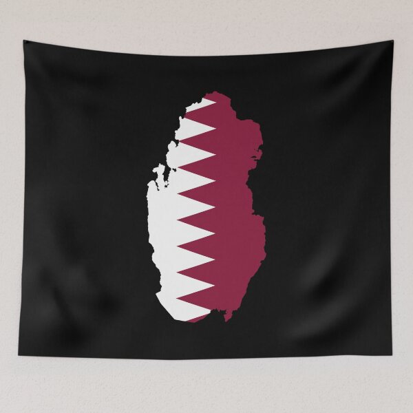 Item preview, Flag Map of Qatar designed and sold by feether-store.