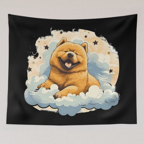 Item preview, Cute chow chow fluffy dog breed puppy illustration designed and sold by NBSStore.