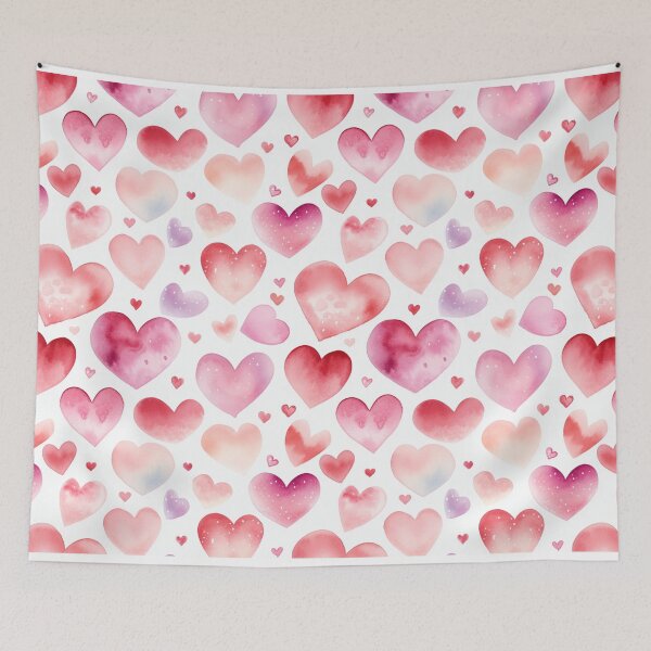 Item preview, Red Heart Watercolor Valentine's Day Pattern designed and sold by graphicmeyou.