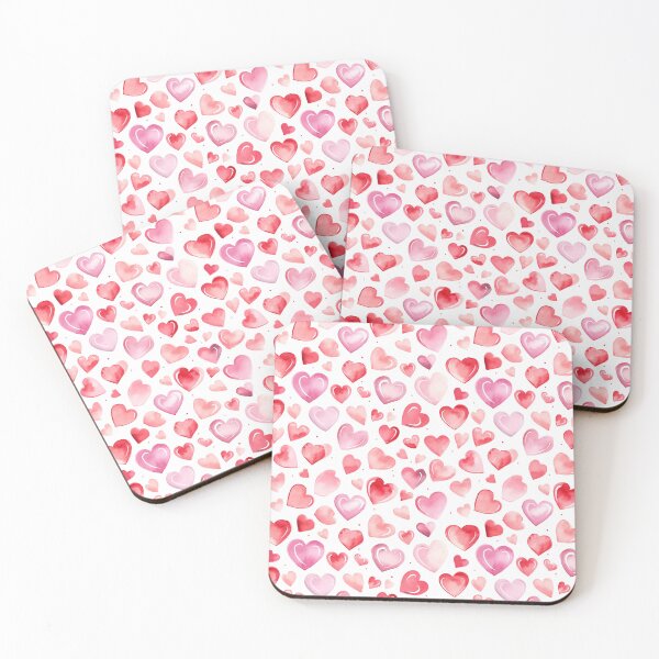 Item preview, Valentine's Day Red Heart Watercolor Pattern designed and sold by graphicmeyou.