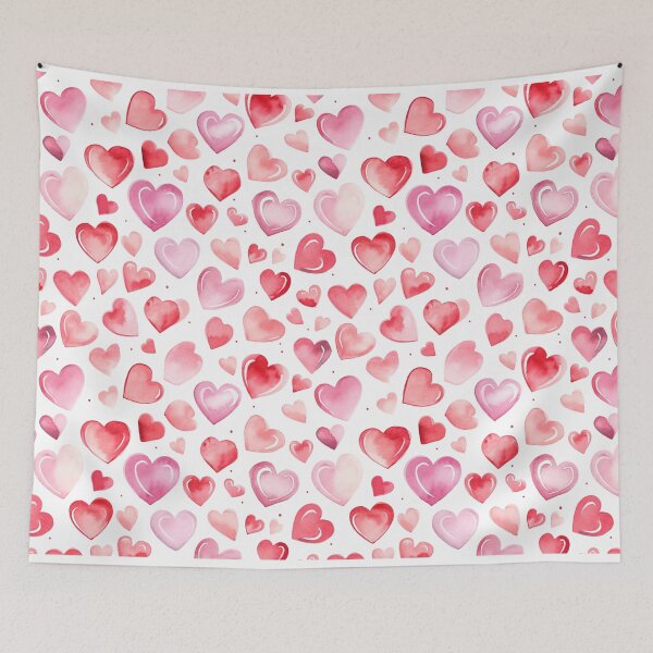 Item preview, Valentine's Day Red Heart Watercolor Pattern designed and sold by graphicmeyou.