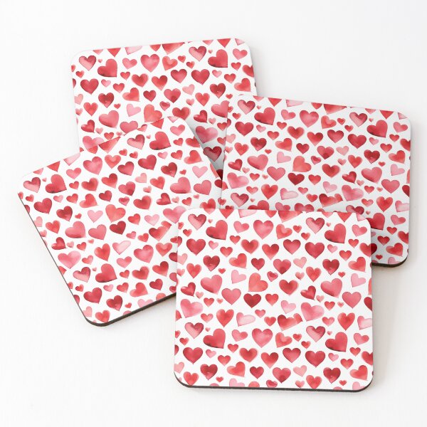 Item preview, Valentine's Day Red Heart Watercolor Pattern designed and sold by graphicmeyou.