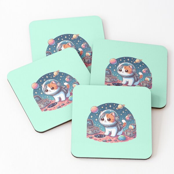 Item preview, Cute cat wearing astronaut helmets exploring the galaxy designed and sold by -Niya-.