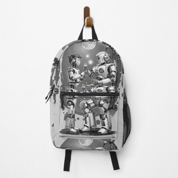 Item preview, family of androids and robots black and white retro urban style designed and sold by Carlos Gudino.