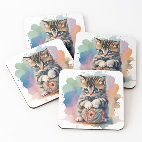 Item preview, Kitten and Ball of Yarn - Cute Gitfs For Children designed and sold by AniArtPL.