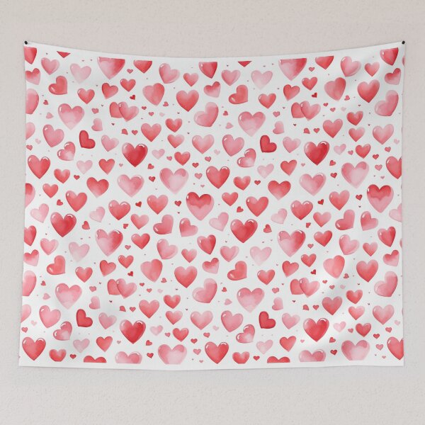 Item preview, Valentine's Day Red Heart Watercolor Pattern designed and sold by graphicmeyou.