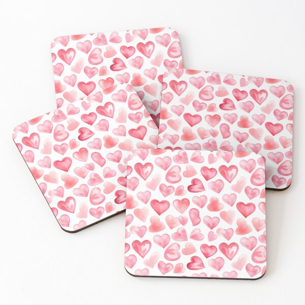 Item preview, Valentine's Day Red Heart Watercolor Pattern designed and sold by graphicmeyou.
