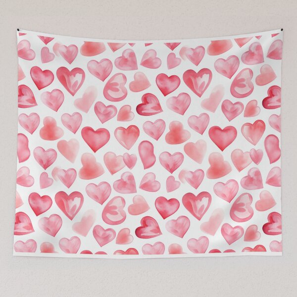 Item preview, Valentine's Day Red Heart Watercolor Pattern designed and sold by graphicmeyou.