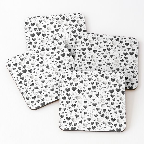 Item preview, Valentine's Day Black Heart Watercolor Pattern designed and sold by graphicmeyou.