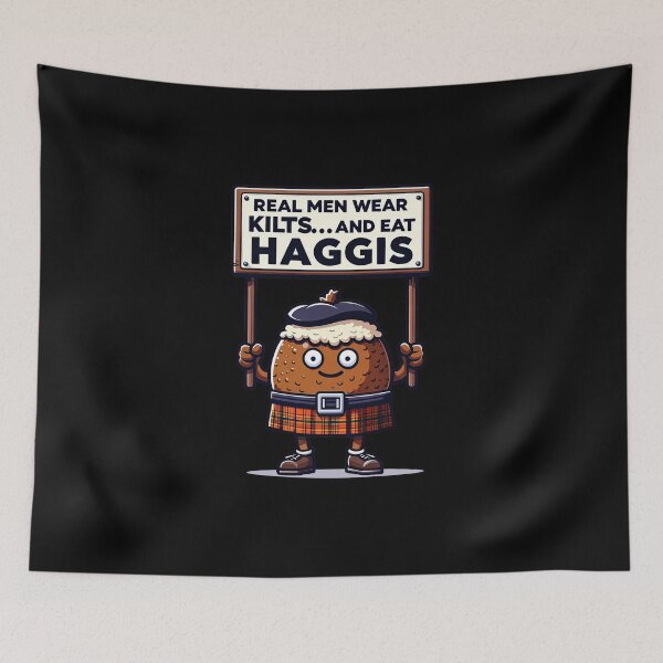Item preview, Kilt-Wearing Haggis Tee - Funny Scottish Foodie Design Scottish Haggis Fun Gift designed and sold by MAPDDesigns.