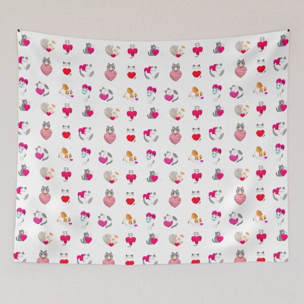 Item preview, cute kitten in love on valentines day designed and sold by huape.