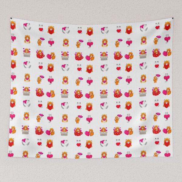 Item preview, cute kitten in love on valentines day designed and sold by huape.