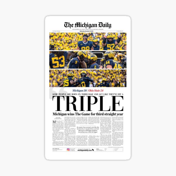 Artikel-Vorschau von Titelseite der Michigan Daily vom 29.11.23 (Michigan vs. OSU), designt und verkauft von michigan-daily.